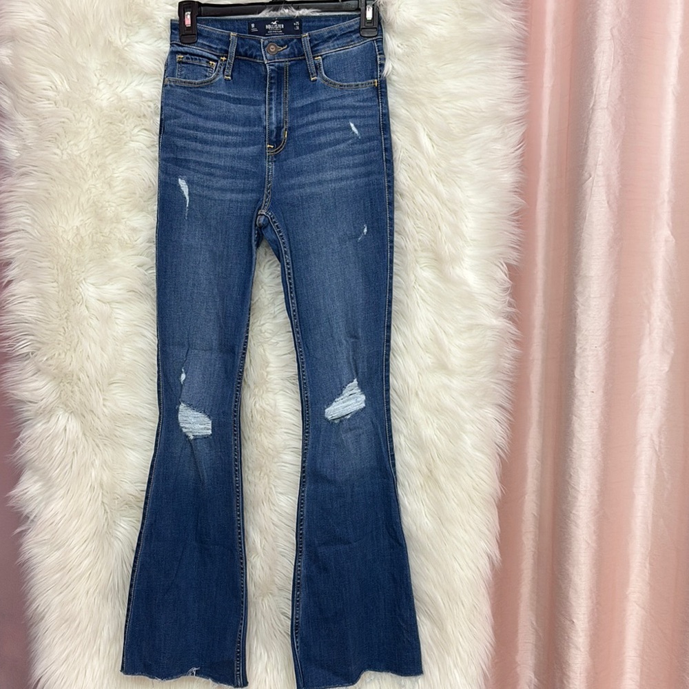 Hollister Blue Flare Wide Leg Jeans
